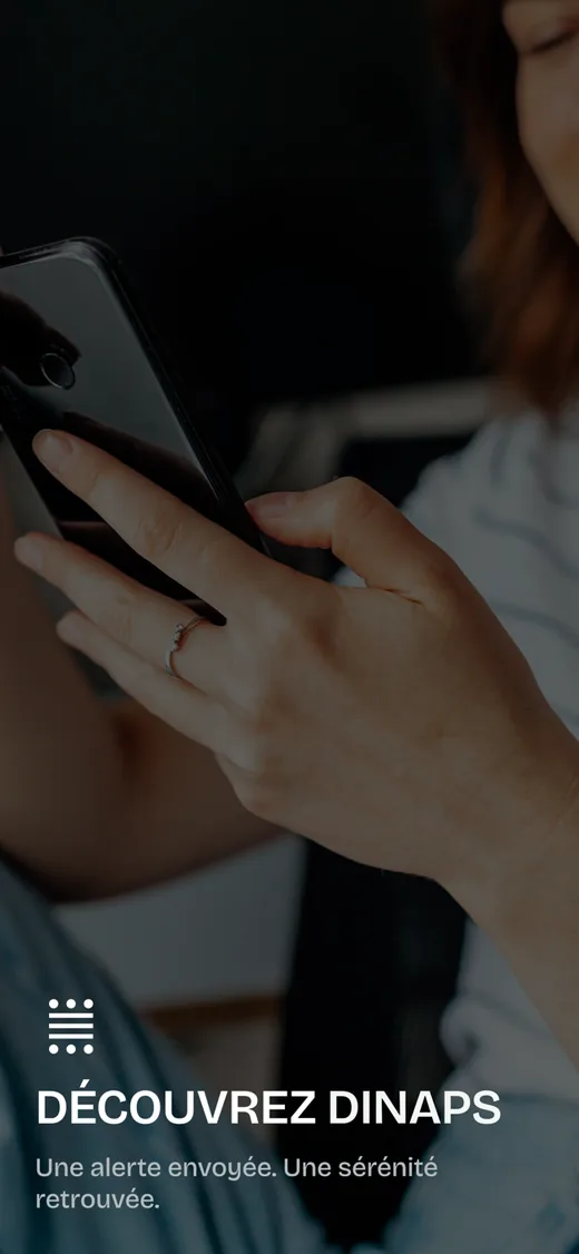 Écran d'accueil de l'application mobile Dinaps