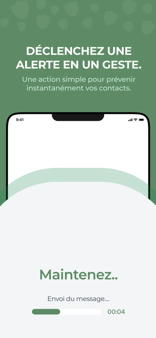 Écran de navigation de l'application mobile Dinaps